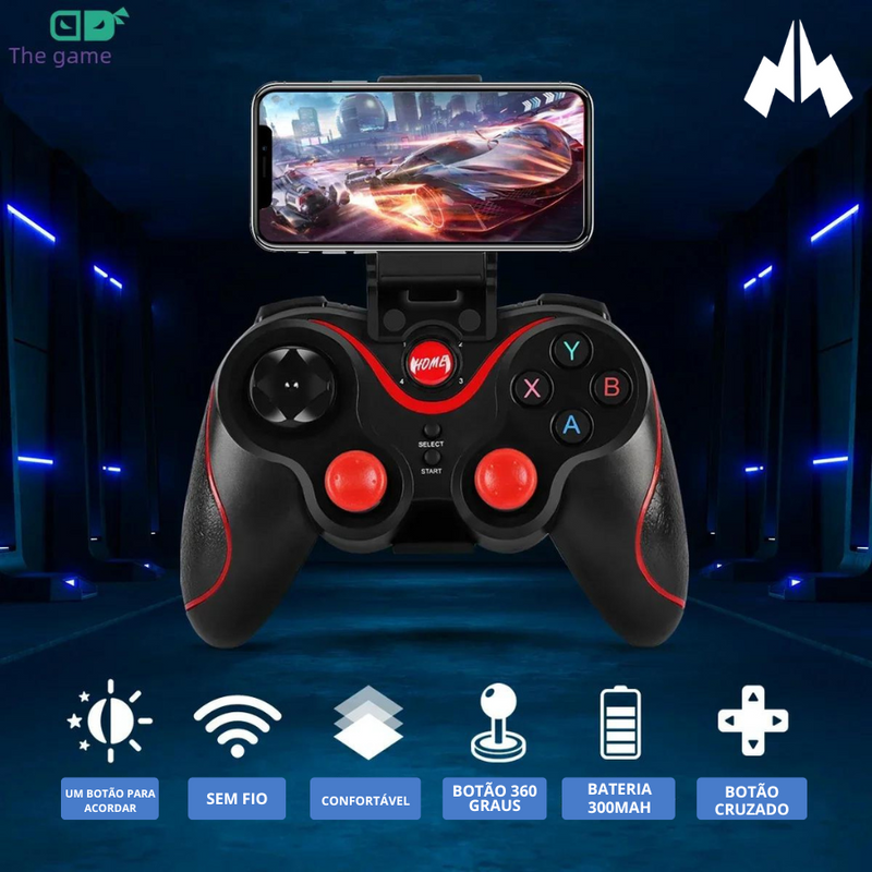 Gamepad Bluetooth c/ Suporte - Eletro Diversos