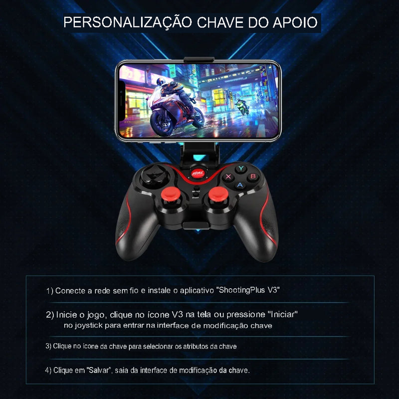 Gamepad Bluetooth c/ Suporte - Eletro Diversos