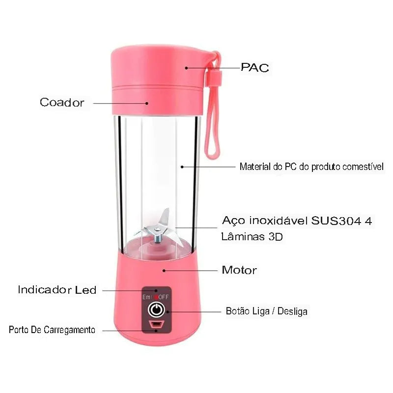 Liquidificador Portátil Recarregável - Eletro Diversos