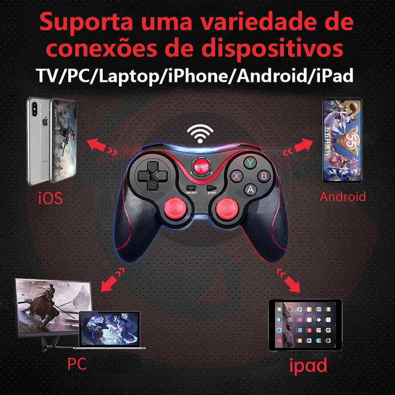 Gamepad Bluetooth c/ Suporte - Eletro Diversos