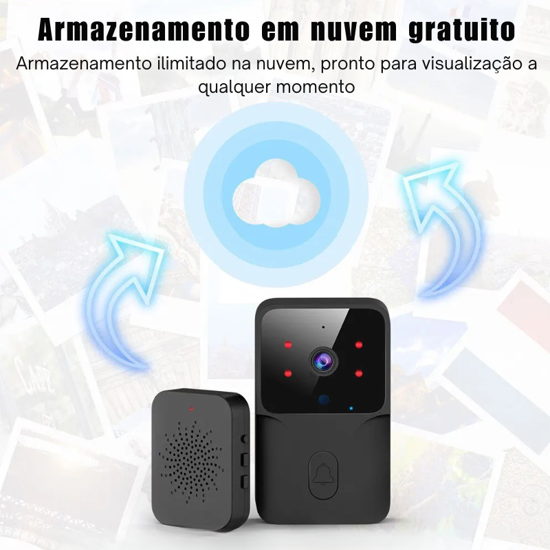 Campainha Inteligente Via Wi-Fi com Câmera e Áudio Ao vivo (Queima de Estoque🔥) - Eletro Diversos